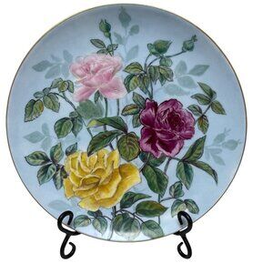 H & Co. Roses Plate Handpainted Porcelain Antique Haviland Limoges France 11"